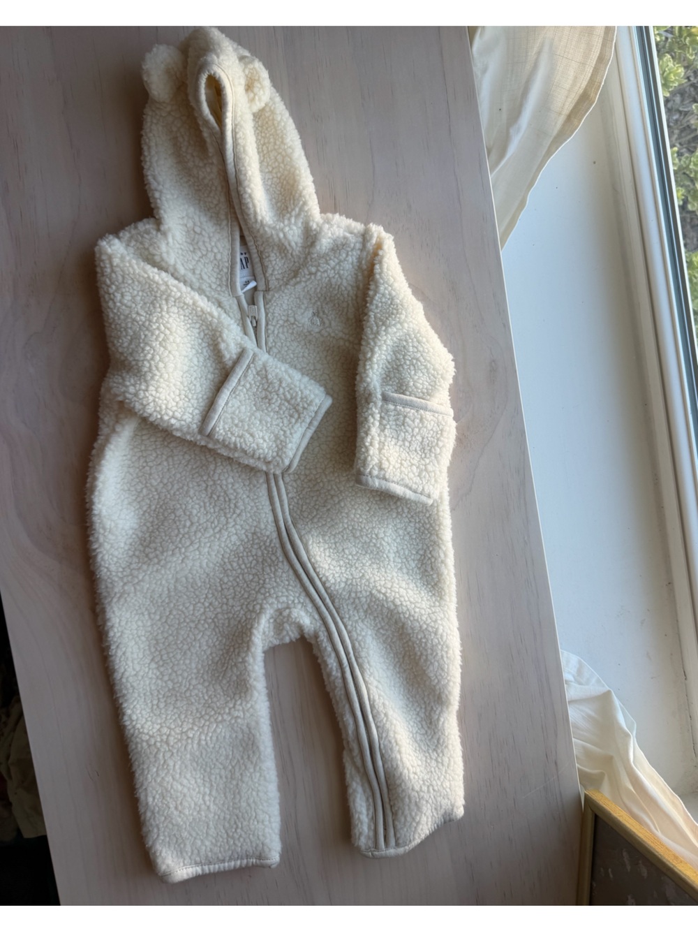 GAP Cream Sherpa Zip-Up Jacket